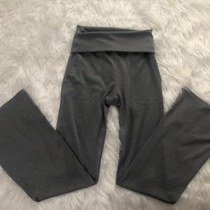 Gray Halara leggings with fold over waist